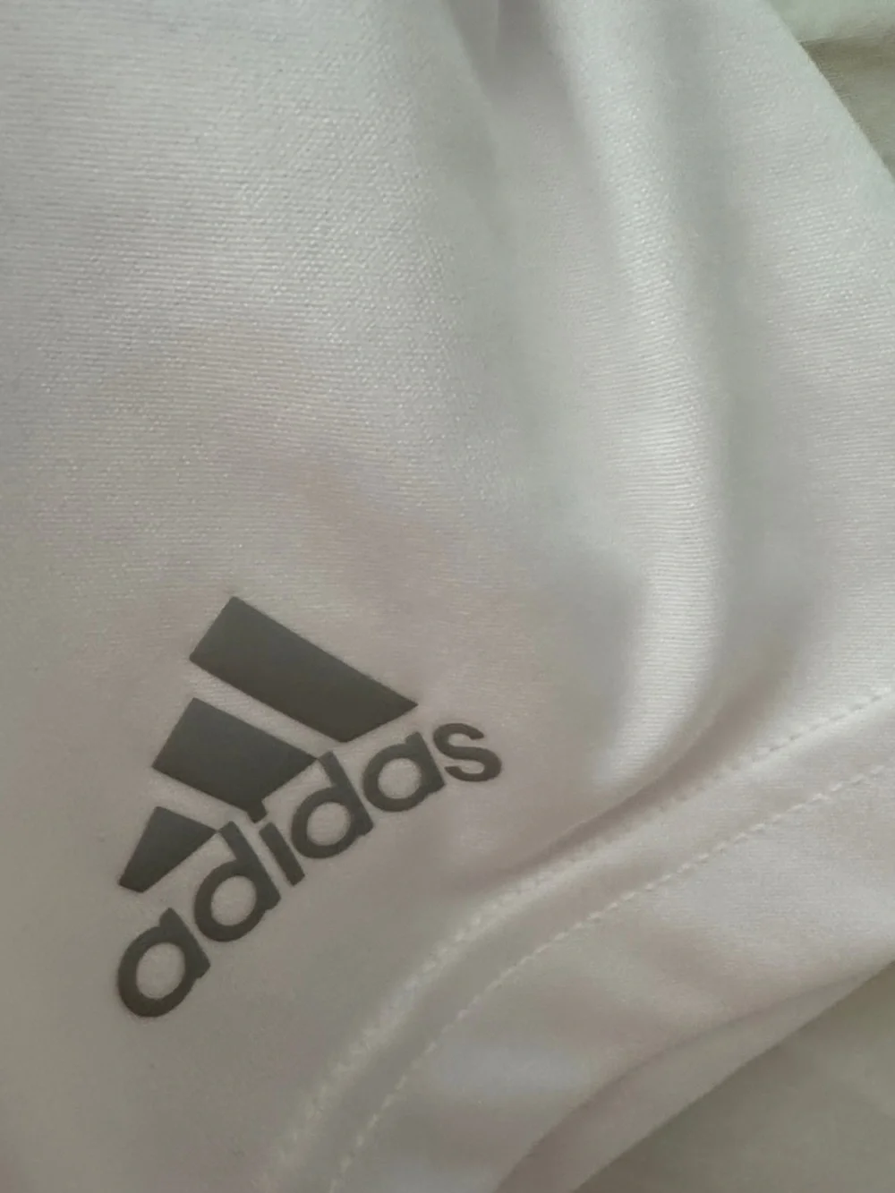adidas Men’s White, Gray & Red Striped Golf Polo